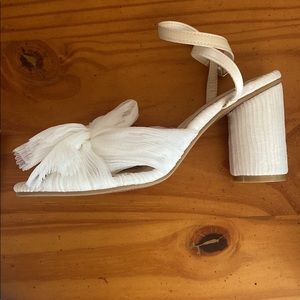 White, bridal strappy heels